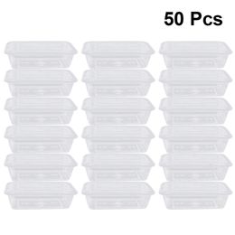 Disposable Take Out Containers 50pcs 5006507001000ml Transparent Fruit Carry Box Salad Meal Food Storage Packing 230901