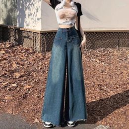 Women's Jeans Retro Casual Skirt Spring And Autumn 2023 High Waist Slim Fit Fashion Flare Pants Wide Leg