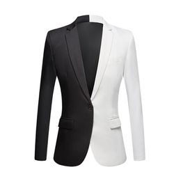 2020 New Fashion White Black Red Casual Coat Men Blazers Stage Singers Costume Blazer Slim Fit Party Prom Suit Jacket252u