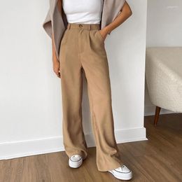 Women's Pants High Waisted Suit Pant 2023 Summer French Fashion Casual Style Versatile Cotton Silk Straight Leg