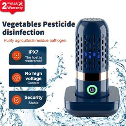 Other Kitchen Tools Protable Food Purifier Pesticide Disinfection Fruit Vegetable Washing Machine Capsule Shape Sterilize Household Travel 230901