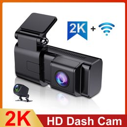 Car DVR Dual Lens Dash Cam 2K Front And 1080P Rear Camera Supporrs Night Vision WiFi GPS 24H Loop Recording Car Video Recorder 0152