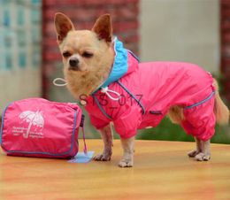 Dog Apparel Small Pet Dog Hoody et Rain Coat Waterproof Clothes Slicker Jumpsuit Apparel dog clothes for small dogs raincoats girl boy x0904