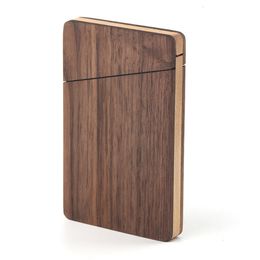 Business Card Files Personalized Wooden Case Portable Solid Wood Pocket Men Women Casual Gift Holder Organizer 230901