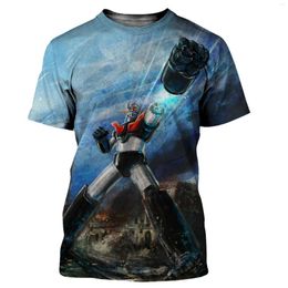 Men's T Shirts Anime Mazinger Z 3D Print T-shirt Casual Short Sleeve Summer Men O-Neck Children Boys Girls Tee Tops Oversized Clothes