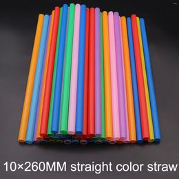 Disposable Cups Straws 100pcs 10 X 260MM 8 Colour Plastic Straight Assorted Colours Drinking Straw Bar Accesso