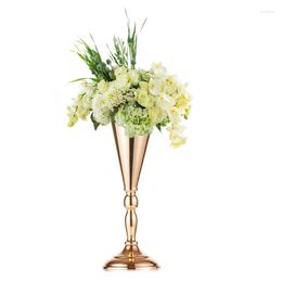 Candle Holders Gold Silver Metal Candlestick Flower Stand Vase Table Centrepiece Event Rack Road Lead Wedding Decoration