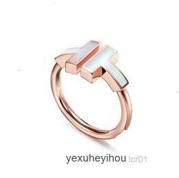 Multi Style Mother of Pearl and Diamonds Ring Promise Rings for Men Luxury Brand t Open Fashion Valentines Day Gift Gold Rose Silver