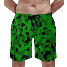 Men's Shorts Summer Board Green Camouflage Sports Fitness Abstract Design Print Beach Short Pants Comfortable Trunks