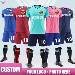Other Sporting Goods custom Soccer jersey set men football uniform Personality customization Kids football sets futbol adult Big Size tracksuit 230904