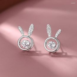 Stud Earrings VOQ Silver Colour Cute Little Zircon CZ Rhinestone Daughter Girl's Birthday Gift Fashion Jewellery