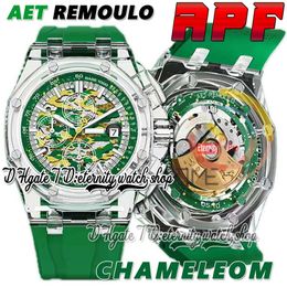 APF AET Sparta Chameleon Cal.3126 A3126 Automatic Chronograph Mens Watch Crystal Case Camouflage Stylistic Dial Rubber Strap 2023 Super Edition eternity Watches