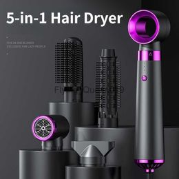 Electric Hair Dryer New 5 In 1 Hot Air Brush Multifunctional Straightener Negative Ion Curler Blow Styling Set HKD230904