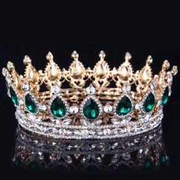 2019 Emerald Green Crystal Gold Color Chic Royal Regal Sparkly Rhinestones Tiaras And Crowns Bridal Quinceanera Pageant Tiaras 15 2293