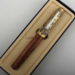 Fountain Pens Jinhao 9056 Wood Fountain Pen F/M Nib Tiger Carving Cap With A Converter Ink Writing Gift Pen Office School Supplies Stationary HKD230904