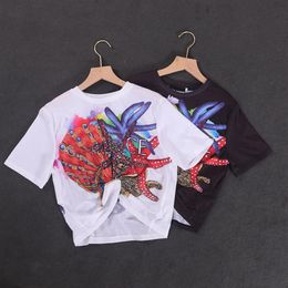 Short Tops Clothes Women Designer Crop Top Girls Cute Tshirts Basic White Black Female Shirts Sexy Cropped T Shirt Femme Vintage C303g