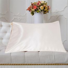 Pillow 2 PCS White Silk Pillowcase Rectangle Throw Cover For Home Living Room Sofa Decorative