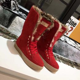 Designer boots Letter Lamb Hair Thickened Snow Boots Women's New Fashionable Boots, Non slip and Warm Cotton Shoes 05