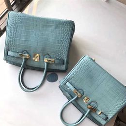 Platinum Bk Genuine Family Leather 2024 Crocodile Cow Leisure Women's Bag Fashion Atmosphere One Shoulder Crossbody Handbag