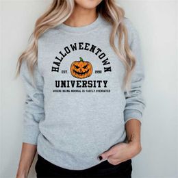 Men's Vintage Sweatshirt Halloweentown Est 1998 Pullover Funny Town Fall Hoodies Pumpkin Halloween Sweatshirts LST230902