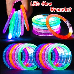 Other Event Party Supplies 10153050 Pcs LED Bracelets Glow Bangle Light Up Wristbands in The Dark Neon Bracelet for Kids Adults 230901
