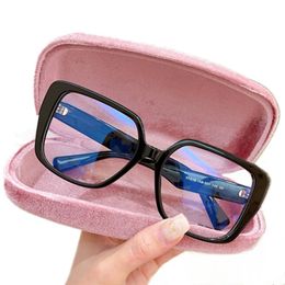 23New Women Big Square Acetates Fullrim Frame for Glasses 0v6v 53-18-145 Fashion Bare Face Eyeglasses Optical Eyewear Goggles fullset design case