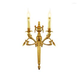 Wall Lamp DINGFAN Sell European Style Antique Sconces Decorative Indoor Home Lights French Copper Finish