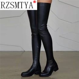 Boots Autumn Women's Over-the-knee Boots Side Zipper Skinny Red Sexy Nightclub Boots 230901