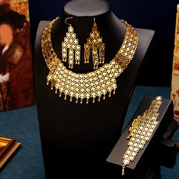Charm Bracelets Handmade Copper Gold Color Bridal Jewelry Sets Dangle Ball Tassel Trajes De Mujer Conjunto 3 Piezas Elegantes Ethnic Gifts 230901