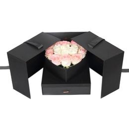 Flower Gift Box Cube Shape Gift Box Innovative Anniversary Birthday Wedding Valentines Day Surprise2823