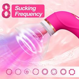 Vibrators Pussy Sucking Dildo Vibrator Sex Toys for Woman Tongue Licking Clitoris Stimulator Nipple Masturbator Massager l230904