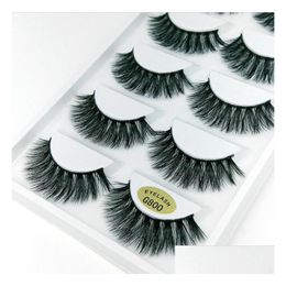 False Eyelashes 3D Mink Reusable 100% Real Siberian Hair Strip Fake Eyelash Makeup Long Individual Lashes Extension Drop Delivery Heal Otvlc