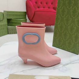 Luxury Designer Boots Women Ankle Booties G Winter Rubber Boot Martin Platform Letter fdhcvb