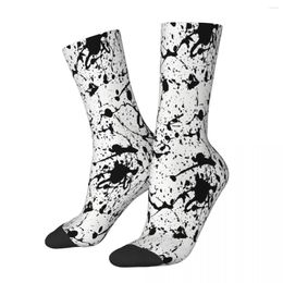 Men's Socks Splattered Black Ink Pattern Male Mens Women Winter Stockings Printed