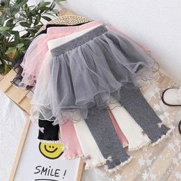 Trousers Baby Girls Spring Autumn Winter Mesh Tutu Skirts Pants Leggings Kids Children Fake 2pieces Pant Birthday Princess Clothes