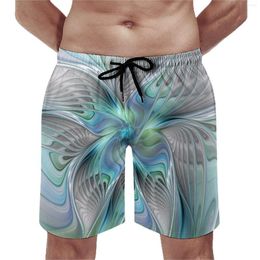 Men's Shorts Summer Board Blue Butterfly Running Abstract Animal Print Design Beach Vintage Quick Dry Trunks Plus Size