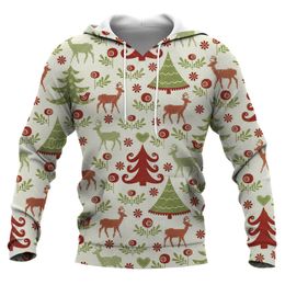 Men's Hoodies Sweatshirts Christmas Hoodie For Men deer print Autumn Fashion Long Sleeve Sweater Oversized Men's Clothing Pullover T-Shirt 230904