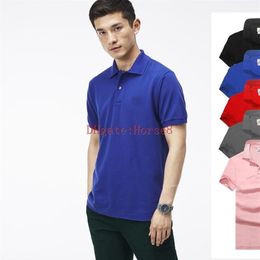 New crocodile Polo Shirt Men Short Sleeve Casual Shirts Man's Solid classic t shirt Plus Camisa Polo 801220b