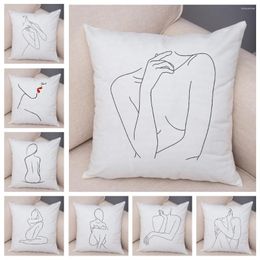Pillow Nordic Style Geometric Simple Case Short Plush Decor Beautiful Girl Cover For Sofa Car Home Pillowcase 45x45cm