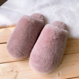 Slippers Top Quality Natural Sheepskin Fur Slippers Fashion Winter Women Indoor Slippers Warm Wool Home Slippers Lady Casual House Shoes 230901