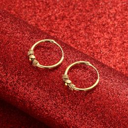 Stud Earrings 24K Gold Color Hoop Earings For Women Girls African Wedding Party Ornament Luxury Jewelry Wife Gifts Ear Rings