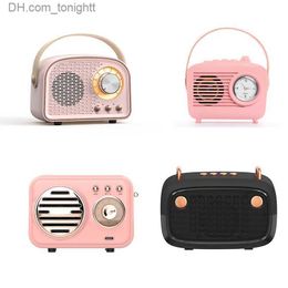 Portable Speakers Portable Retro Wireless Speaker with FM Radio USB TFCard Mini Music Player Sound Box Retro Bluetooth Speaker Gift for Kid Q230905