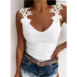 Women's T Shirts 2023 Cute Fashion Lady Tank Tops Sexy Vest Solid Lace Strap Sweet Off Shoulder Female Crop White Summer Women H125