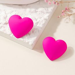 Stud Earrings Pink Black Heart Triangle Fashion Party Jewelry