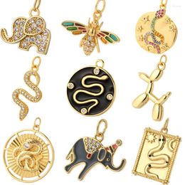 Charms Cute Snake Elephant Bee Pendant For Jewellery Making Gold Colour Animal DIY Earrings Necklace Bracelets