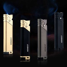 Long Slender and Compact Butane Jet Lighter Turbine Torch Lighter Metal Lighter Fire air gun 1300 C no No Gas Cigars for cigarettes PLKH