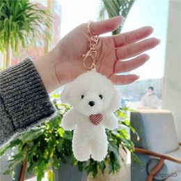 Stuffed Plush Animals 11cm Soft Bear Keychain Plush Rabbit Pendant Keychain DIY Trinket Kids Stuffed Animal Toys Bag Car Accessories R230904