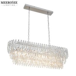 Modern Rectangle Crystal Chandelier Indoor Lighting Luxury Hanging Suspension Pendant Lamparas for Villa Hotel Lobby Home Decor Light