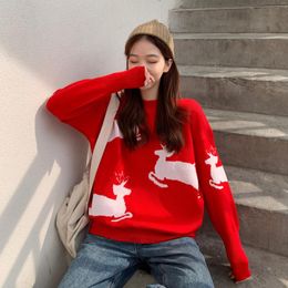 Women's Sweaters Ugly Sweater Christmas Women Kersttrui Womens Korean 2023 Red Winter Knitted Oversized Warm Girl
