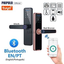 Door Locks Phipulo F5 Tuya Bluethooth Biometric Fingerprint Electronic Lock RFID Card Remote Unlocking Smart HKD230904